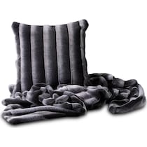 faux fur gray accent pillow   