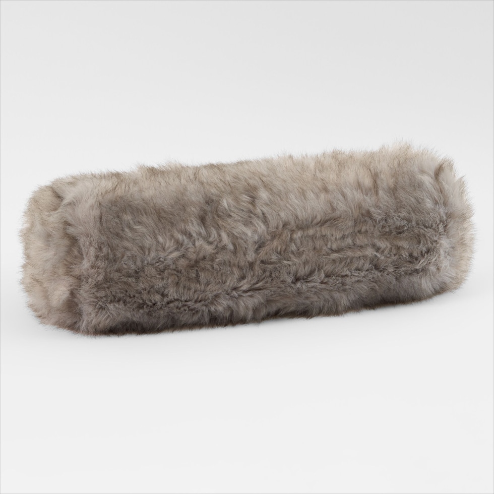 faux fur gray accent pillow   
