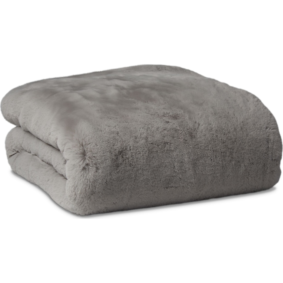 faux fur gray blanket   