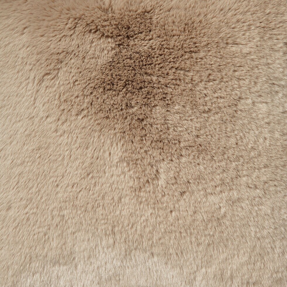 faux fur light brown accent pillow   