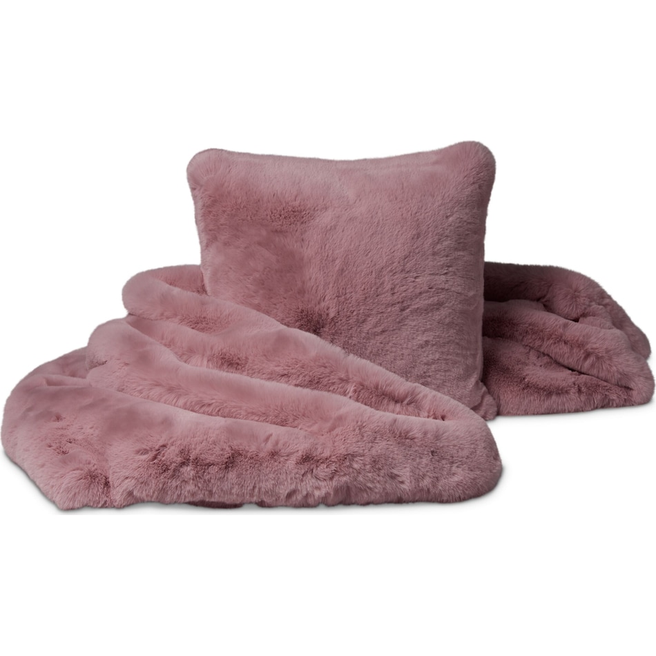 faux fur pink accent pillow   