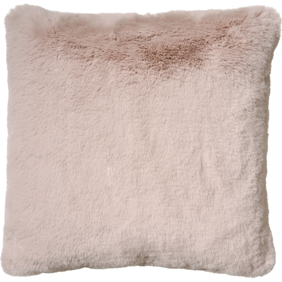 faux fur pink accent pillow   