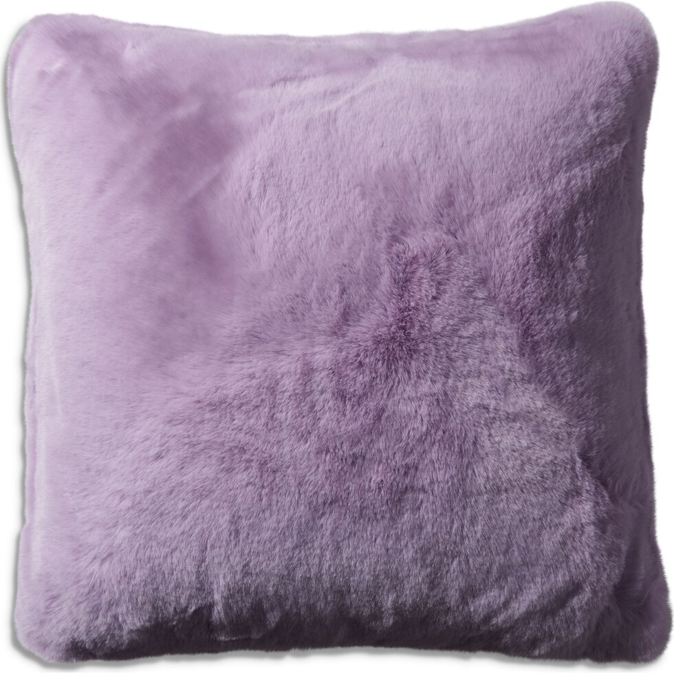 faux fur purple accent pillow   