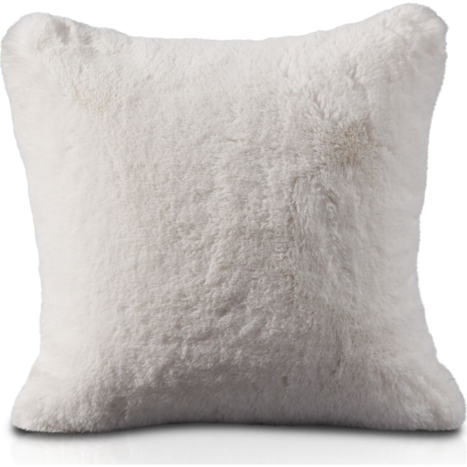 faux fur white accent pillow   