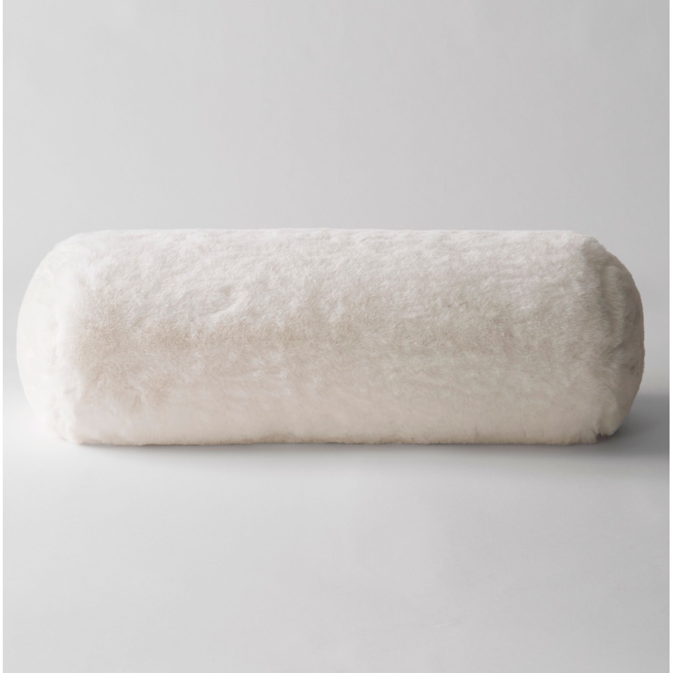 faux fur white accent pillow   