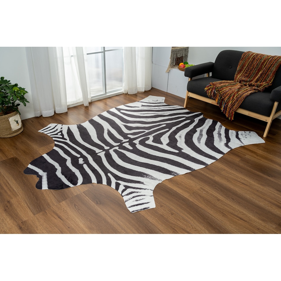 faux hide zebra area rug  x    