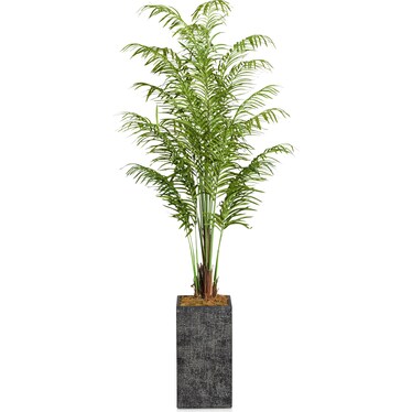Faux 9.5' Areca Palm Plant with Black Sanibel Planter - Large