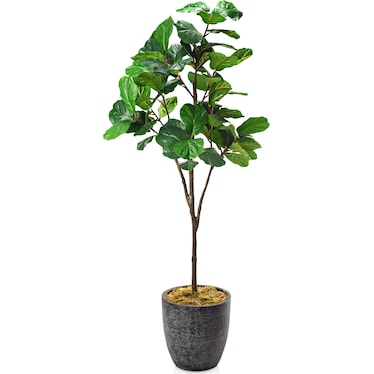 Faux 7' Fiddle Leaf Fig Tree with Summit Planter - Large