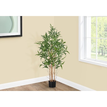 Faux 4' Bamboo Tree with Black Planter