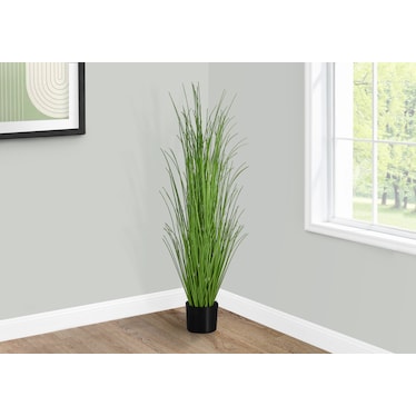 Faux 3' Grass Tree with Black Planter