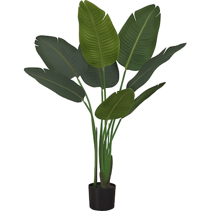 Faux Bird of Paradise Tree with Black Planter
