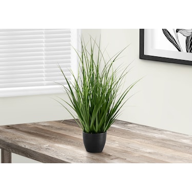 Faux 1' Grass with Black Planter
