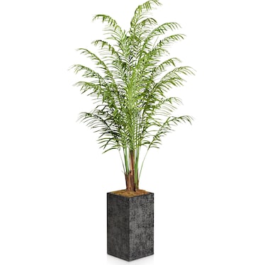 Faux 9.5' Areca Palm Plant with Black Sanibel Planter - Large