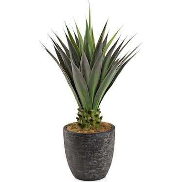 Faux 4.5' Jumbo Agave Plant with Summit Planter - Large