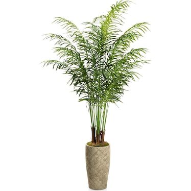 Faux 7.5' Areca Palm Plant with Verona Terracotta Planter - Medium