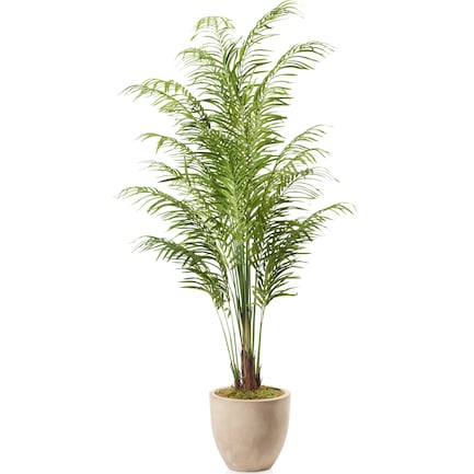 Faux 8' Areca Palm Plant with Sandstone Planter - Large