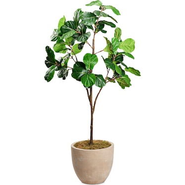 Faux 8' Fiddle Leaf Fig Tree with Sandstone Planter - Large