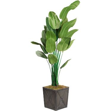 Faux 9' Travellers Palm Tree with Farmhouse Wood Planter - Large