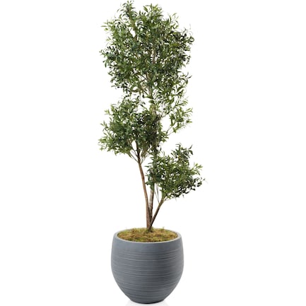 Faux 8' Olive Tree with Joel Planter - Large