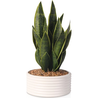 Faux Snake Plant in Ceramic Pot