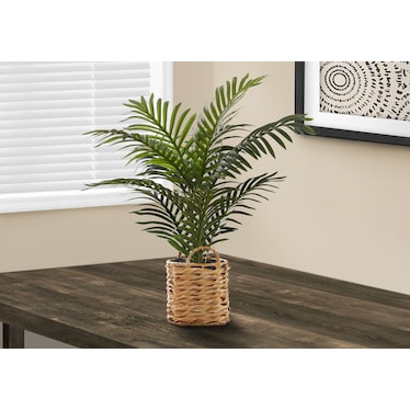 Faux 2' Palm Tree with Woven Planter