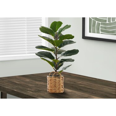 Faux 2' Fiddle Leaf Fig Tree with Woven Planter