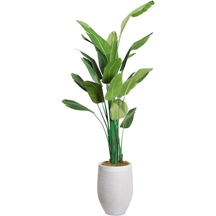 Faux 9.5' Travellers Palm Tree with Laurel Planter - Large