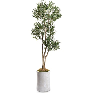 Faux 8' Olive Tree with Zen Planter - Large