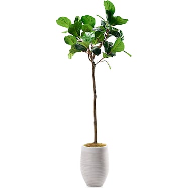 Faux 6' Fiddle Leaf Fig Tree with Laurel Planter - Small