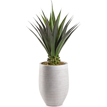 Faux 4.5' Jumbo Agave Plant with Laurel Planter - Medium