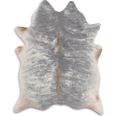 Faux Cowhide 5 X 6 Area Rug - Gray Mix