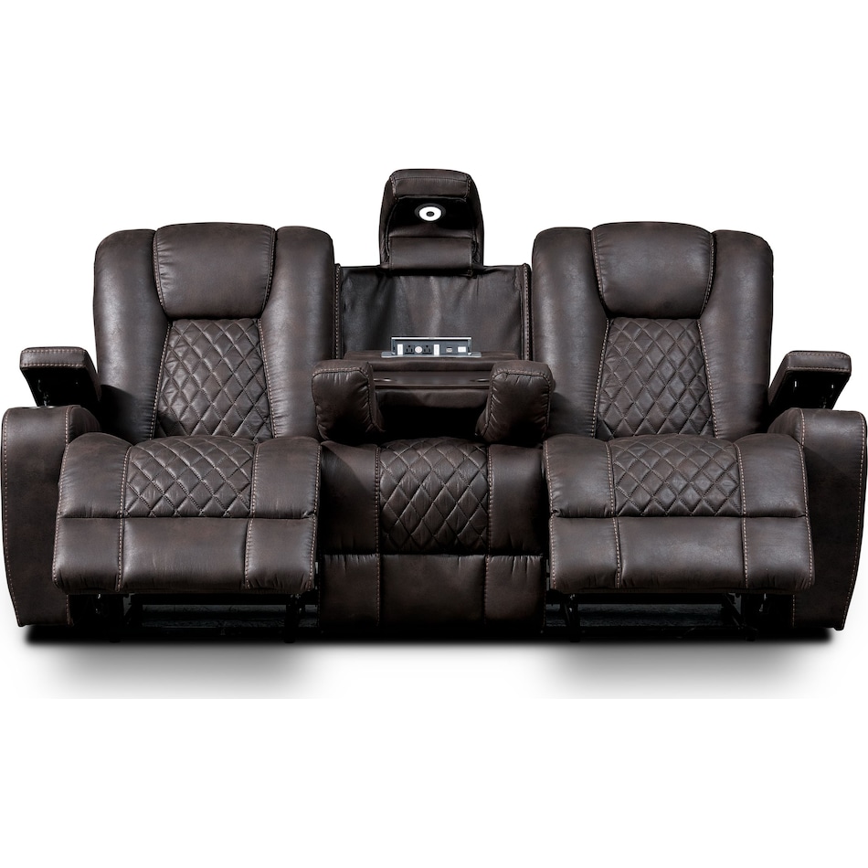 felix dark brown  pc manual reclining living room   