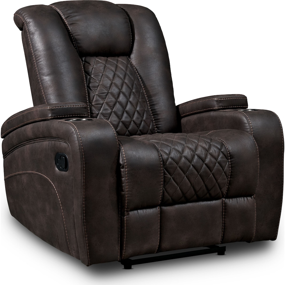 felix dark brown manual recliner   