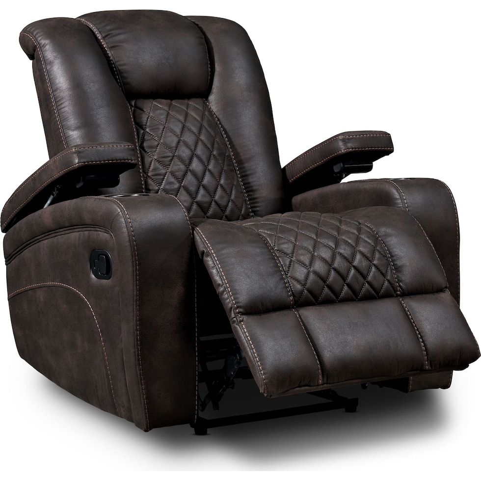 felix dark brown manual recliner   