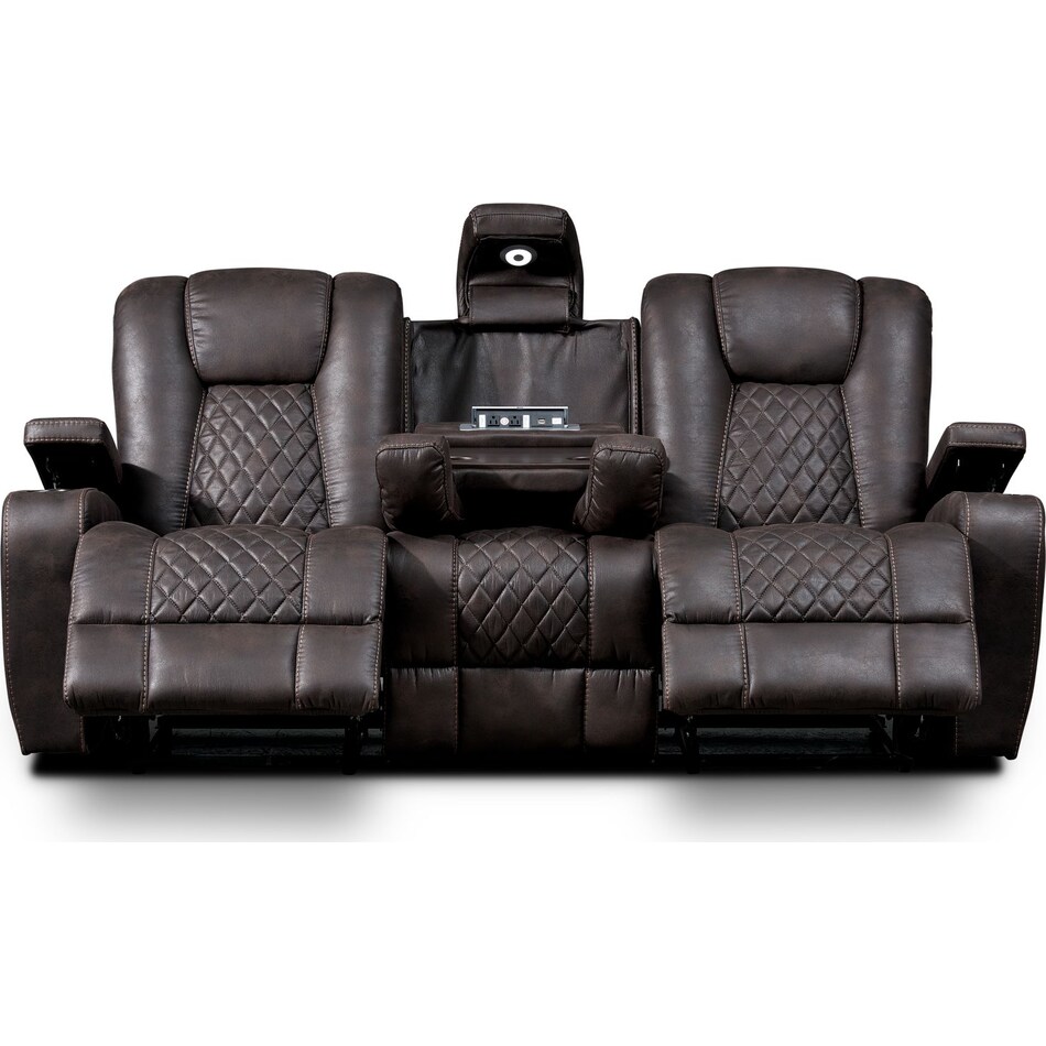 felix dark brown manual reclining sofa   