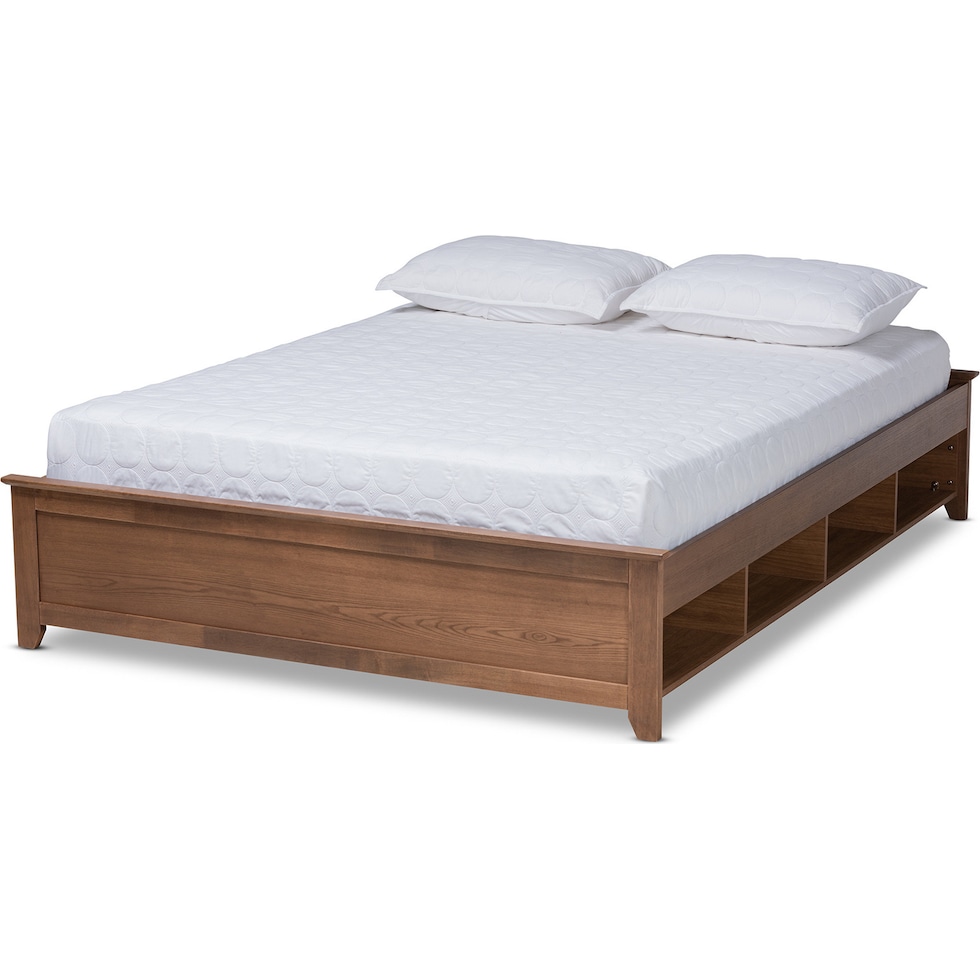 felizia ash walnut queen bed   