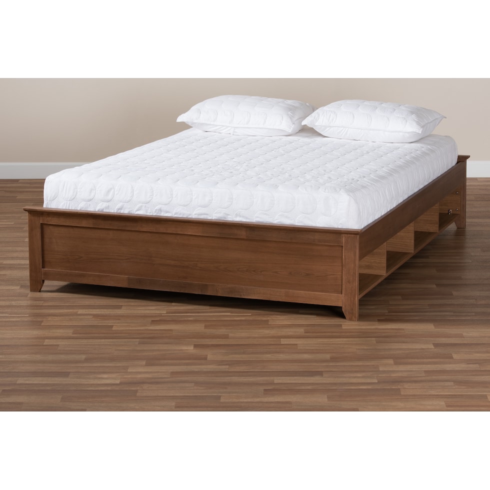 felizia ash walnut queen bed   