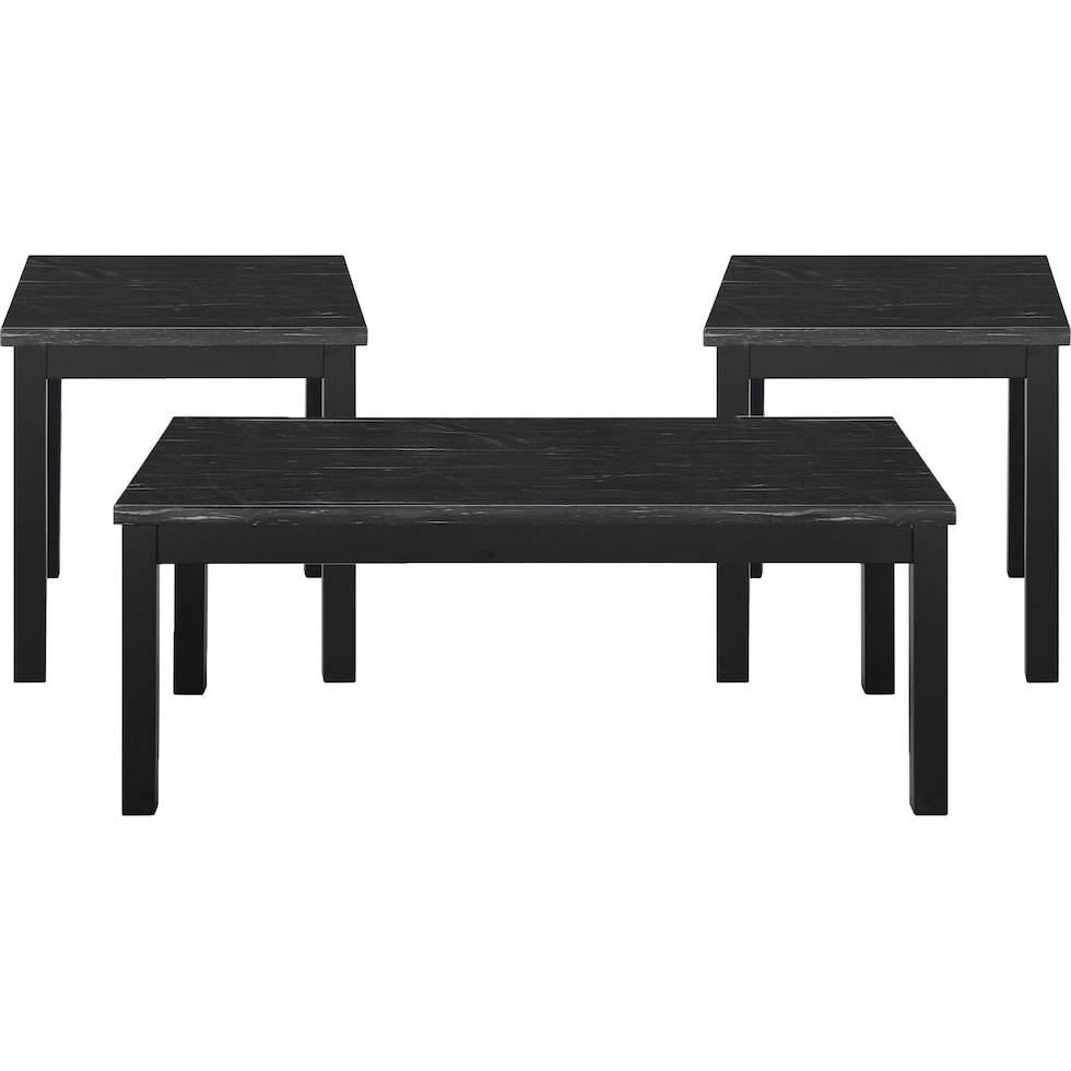 fennel black  pc occasional tables   