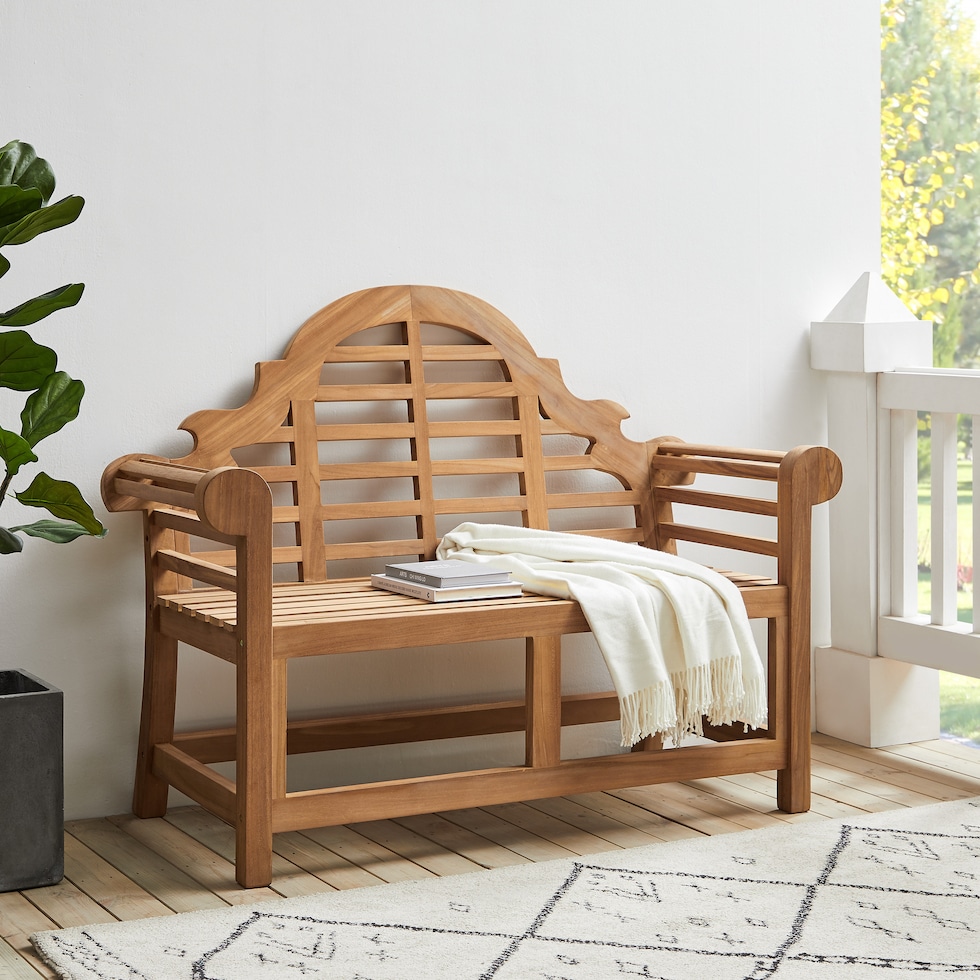 fernandina light brown outdoor bench   