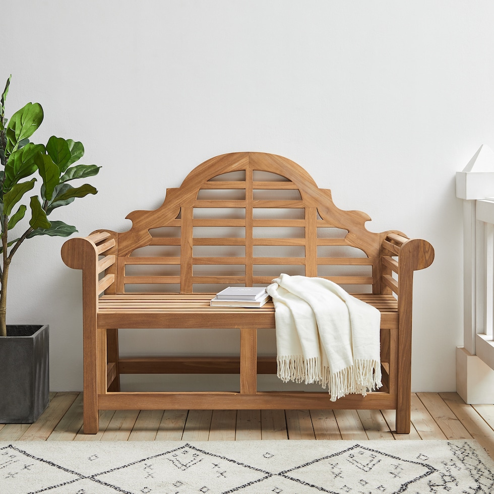 fernandina light brown outdoor bench   