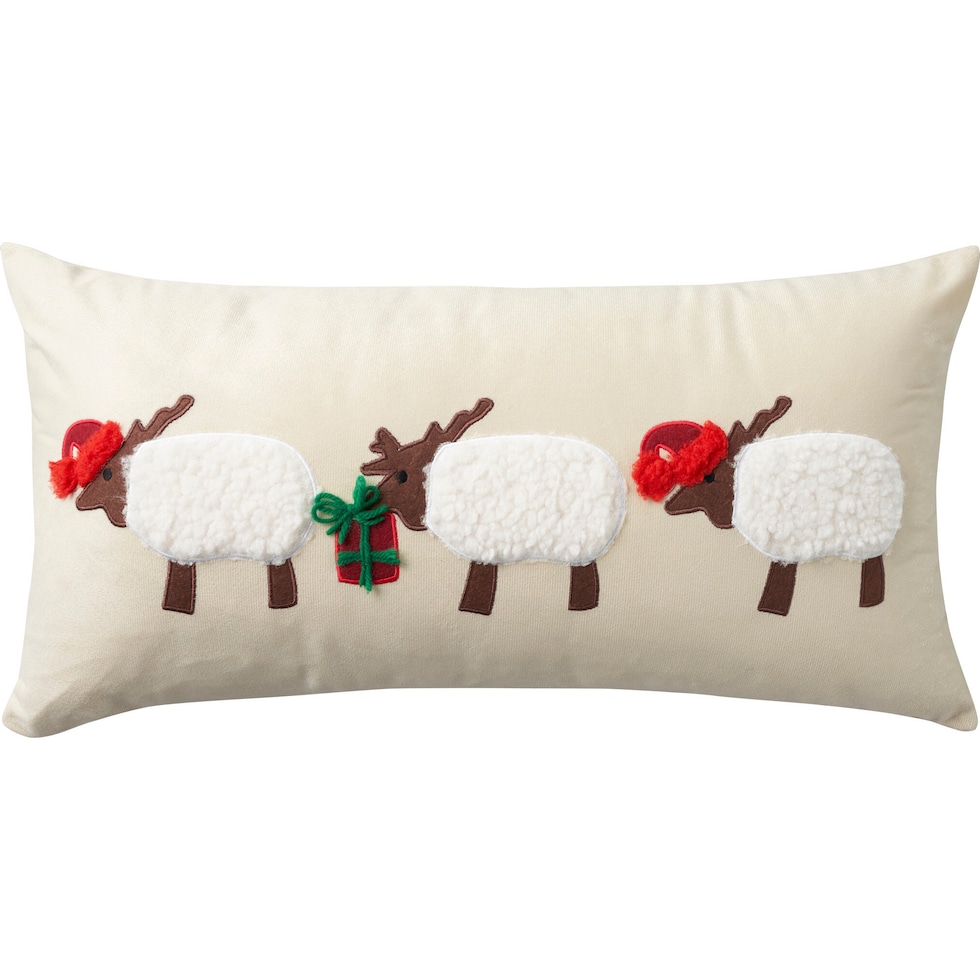 festive neutral accent pillow   