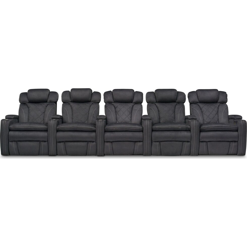 fiero charcoal gray power home theater sectional   