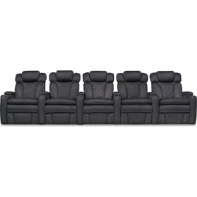 Living Room Furniture - Fiero 5-Piece Dual-Power Reclining Sectional