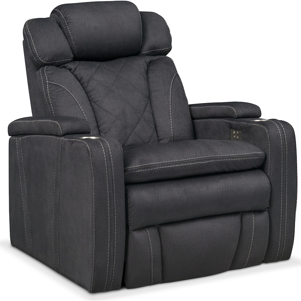 fiero charcoal gray power recliner   