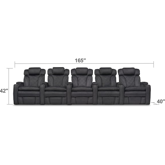 Living Room Furniture - Fiero 5-Piece Dual-Power Reclining Sectional