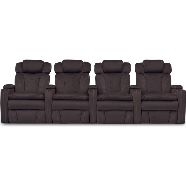 Living Room Furniture - Fiero 4-Piece Dual-Power Reclining Home Theater Sectional