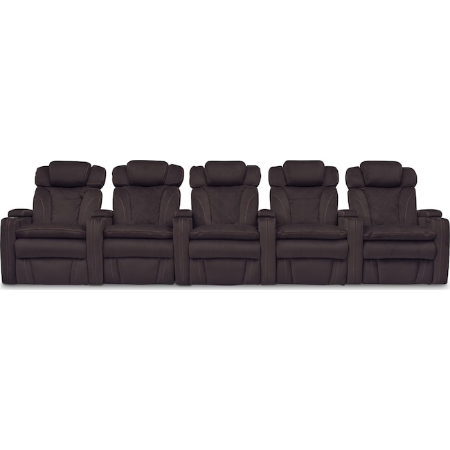 Living Room Furniture - Fiero 5-Piece Dual-Power Reclining Sectional