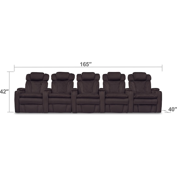 Living Room Furniture - Fiero 5-Piece Dual-Power Reclining Sectional
