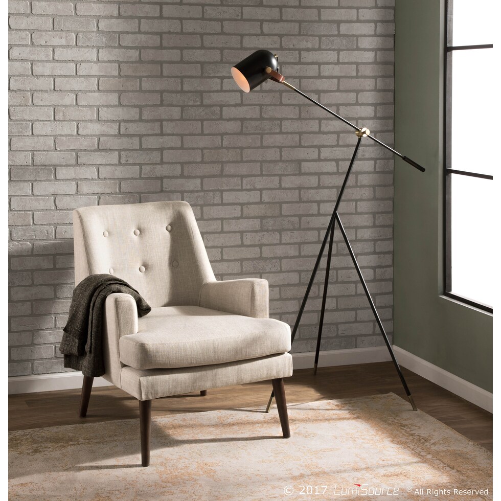 fillmore gold black floor lamp   