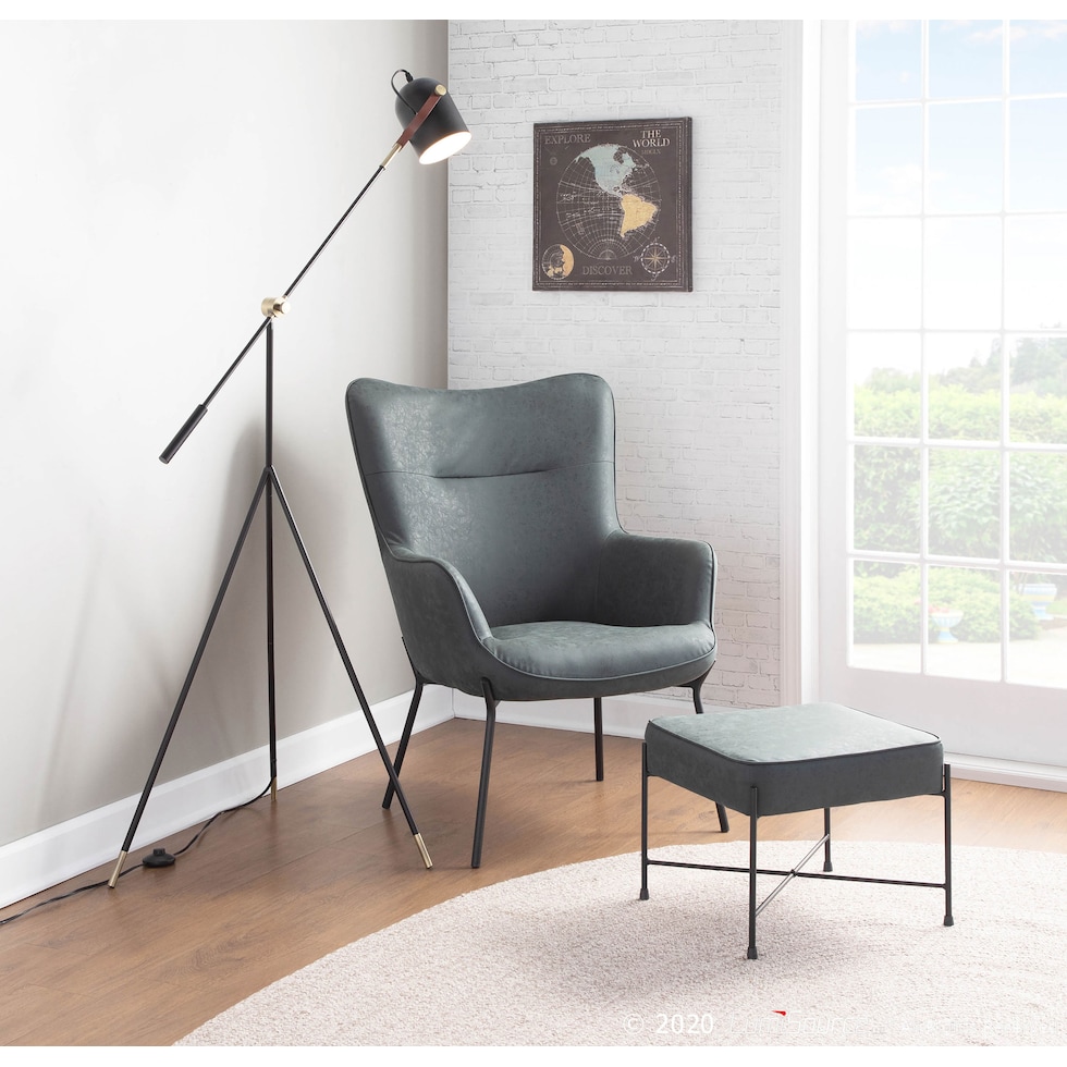 fillmore gold black floor lamp   